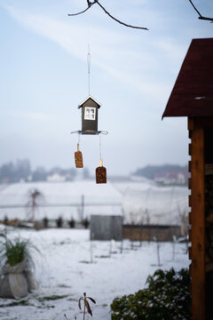 Cute Birdhouse In Winter 