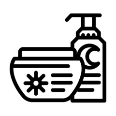 day and night cream packages line icon vector. day and night cream packages sign. isolated contour symbol black illustration