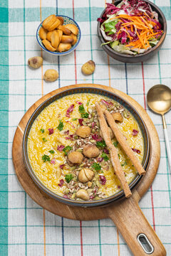Potato and chestnuts creamy soup 