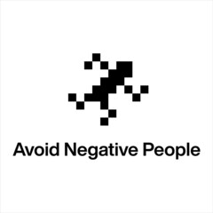 Avoid negative people concept, run away from negativity