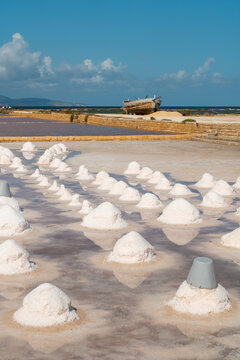 Heaps of salt inside a salt mine