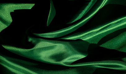 green fabric texture background, abstract, closeup texture of cloth