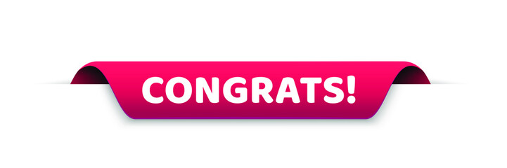 vector illustration red banner with congrats.