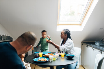 Family Having Breakfast