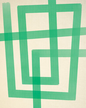 Bold Green Painting Of Sharp Angled Lines