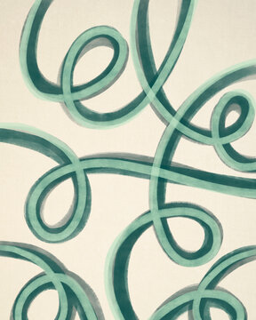 Minimal Painting Of Twisted Blue Stripes