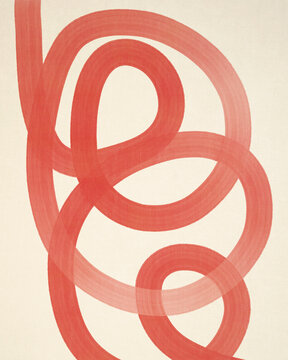 Thick Red Spiral Painted Lines
