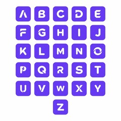 Initial letters A-Z with square logo design icon symbol