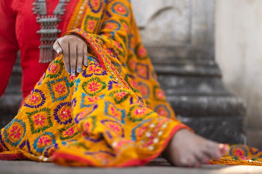Indian ethnic  traditional dress manually embroidered 