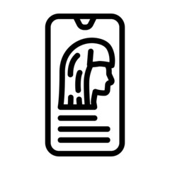 app with ar showing hairstyle line icon vector. app with ar showing hairstyle sign. isolated contour symbol black illustration