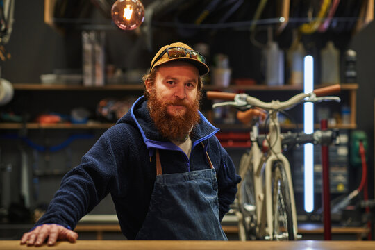 Friendly owner of a bicycle shop