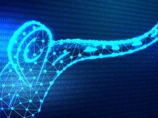 2d illustration Abstract futuristic electronic circuit technology background