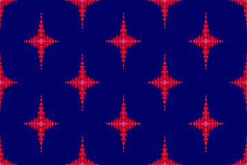 Seamless geometric ethnic fabric pattern,red flower pattern,pattern print,batik,wallpaper,curtain,cushion,clothing,wrap,dark blue background