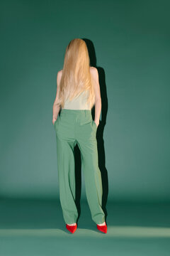 blonde on green