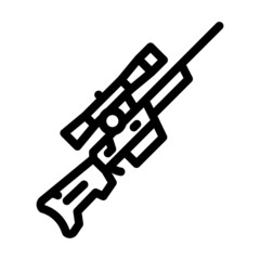 sniper rifle line icon vector. sniper rifle sign. isolated contour symbol black illustration