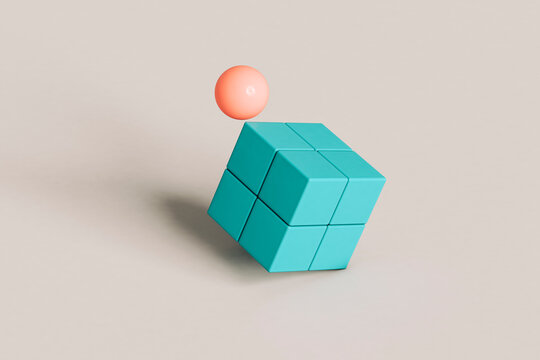 unreal balance between a cube and a sphere