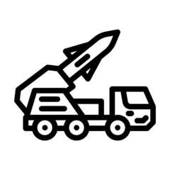missile rocket line icon vector. missile rocket sign. isolated contour symbol black illustration