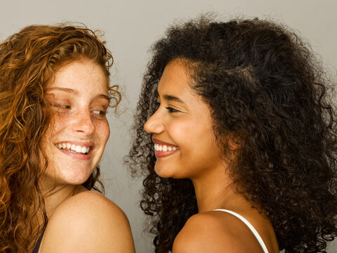 happy natural portrait couple smiling 