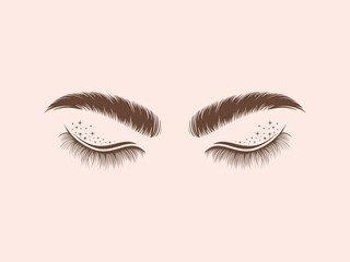 Eyelash extension logo Vector illustration
