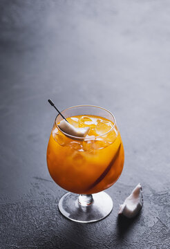 Mango Coconut Sangria in Wine Glass