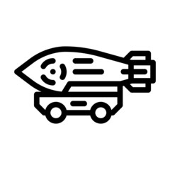 nuclear bomb line icon vector. nuclear bomb sign. isolated contour symbol black illustration