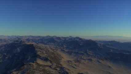 distant alien planet desert landscape environment 3d render