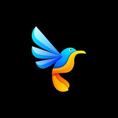 modern bird colorful logo design