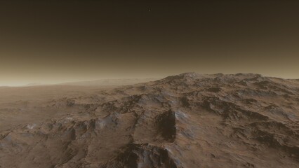 distant alien planet desert landscape environment 3d render