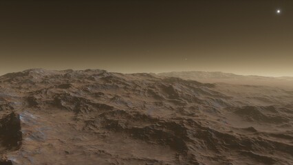 distant alien planet desert landscape environment 3d render