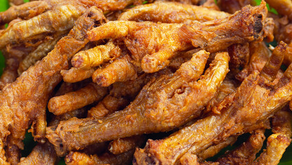 Fried chicken feet, Close up