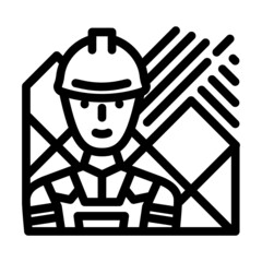 tiler handyman line icon vector. tiler handyman sign. isolated contour symbol black illustration
