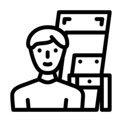 furniture assembler line icon vector. furniture assembler sign. isolated contour symbol black illustration