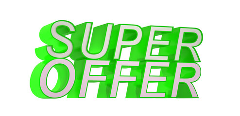 3D offer sale word on white isolated background