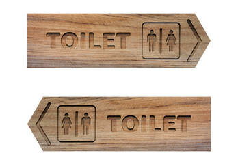 Wooden toilet signs of men and women  engrave effect 