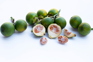 Betel nut on white background.