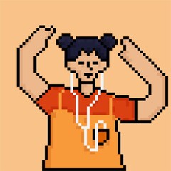 Pixel art style vector illustration