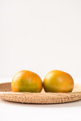 Fresh fruit oranges from local market on white background