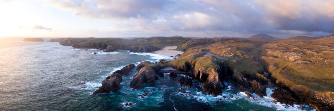 Mangersta Coast Aerial Isle of Lewis Outer Hebrides Scotland