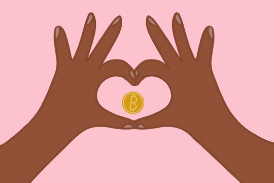 Heart shaped hands with money coin