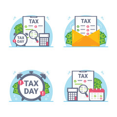 Set of Tax Elements Illustration
