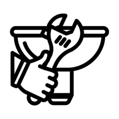 sink repairs line icon vector. sink repairs sign. isolated contour symbol black illustration