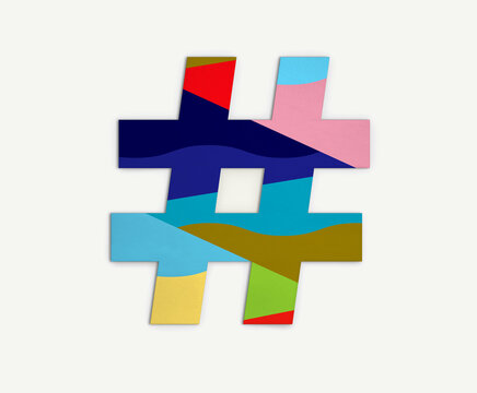 Colorful Geometric Hashtag