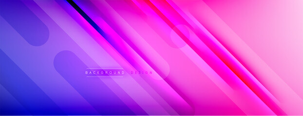 Abstract background - lines composition created with lights and shadows. Technology or business digital template. Trendy simple fluid color gradient abstract background with dynamic