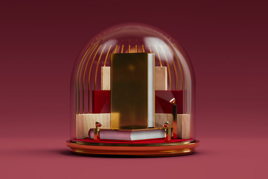 Luxury book protected by a glass dome