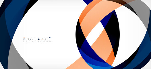 Fototapeta premium Geometric abstract background. Circle created with overlapping color shapes. Vector Illustration For Wallpaper, Banner, Background, Landing Page