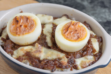 キーマカレーの焼きカレー