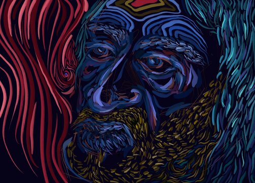 Colorful illustration of a person portrait