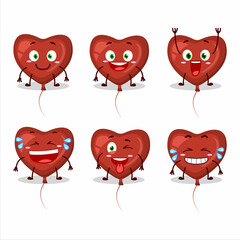 Cartoon character of red love balloon with smile expression