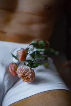 Flowers On Man's Body 