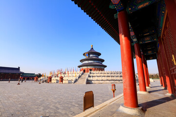 The temple of heaven in Beijing, China, The text is translated as 